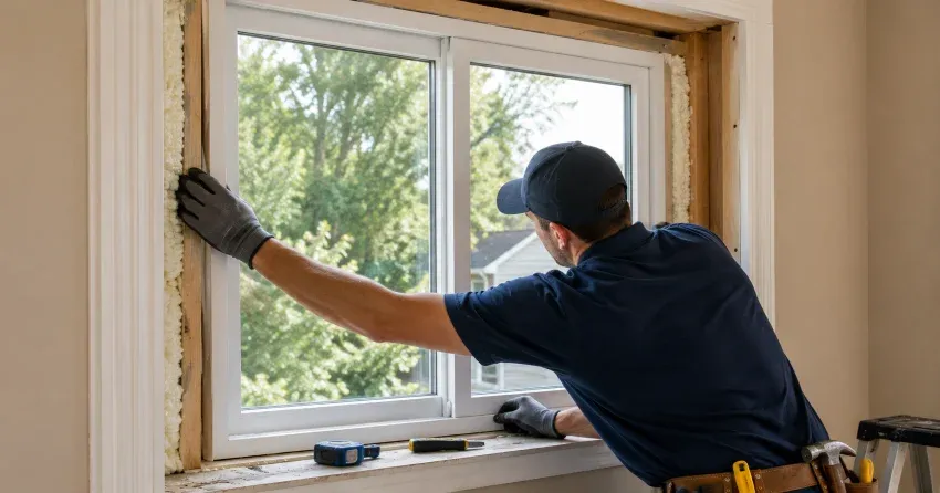 close-up of Low-E glass coating on an insulated window New Tecumseth