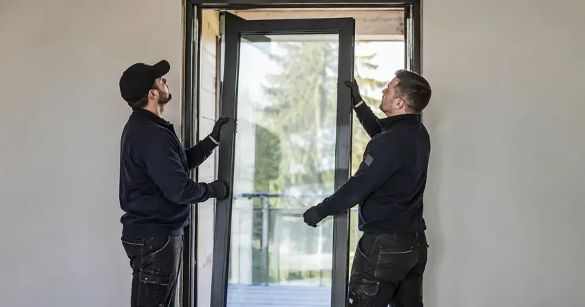 new glass panel being fitted into door frame in Nicolston, New Tecumseth