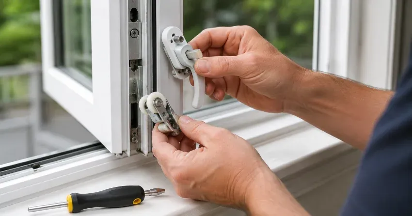 technician performing broken window repair New Tecumseth on a sliding window