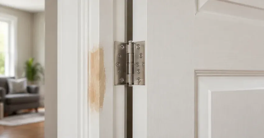 technician checking a warped door against a straightedge in Tottenham, New Tecumseth